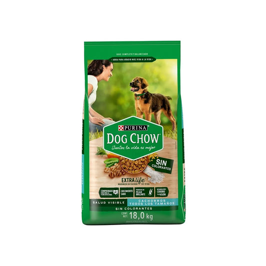 DOG CHOW CACHORRO TODOS LOS TAMAÑOS SIN COLORANTES 18KG