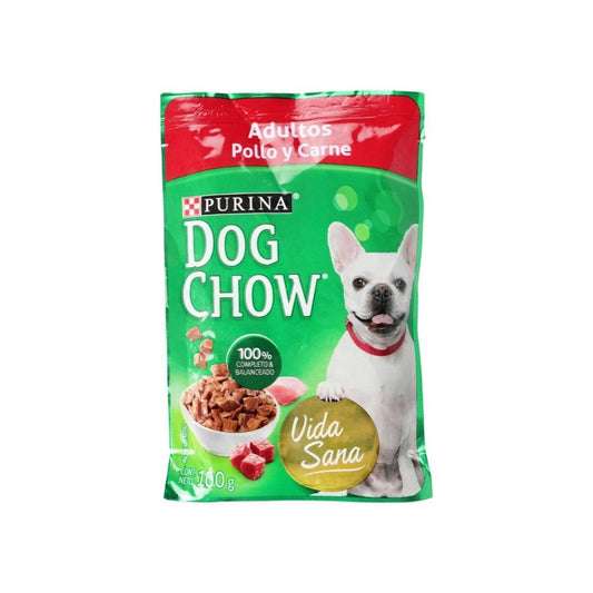 DOG CHOW POUCH ADULTO POLLO Y CARNE 100g